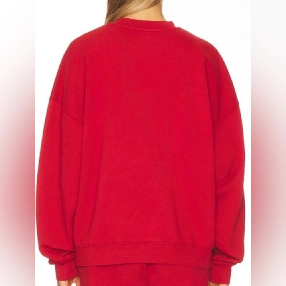 Anine Bing Miles Sweatshirt in Washed Red - Medium - Picture 3 of 8